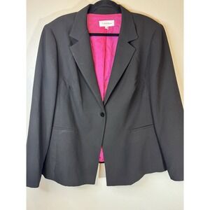Calvin Klein Plus Size Suit Blazer W/Ruched Detail And Hot Pink‎ Lining Size 20W